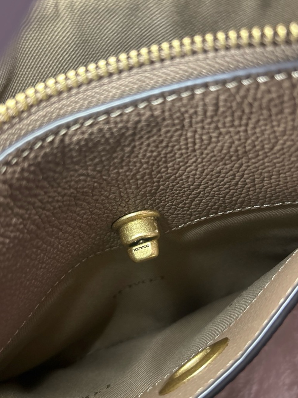 Coach Taupe Pebbled Leather Crossbody with Gold Hardware - Picture 6 of 6